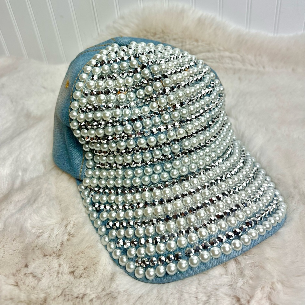 29 Palms Embellished Light Blue Denim Cap